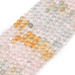 グラデーションカラーの天然モルガナイトビーズの連  フラットラウンド  多面カット  3.5~4x2.5mm  約100~105個/連  15.55''~15.75''（39.5~40センチメートル）&nbsp;GG-CBA9631-D10-01