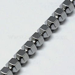 電気メッキ磁気無し合成ヘマタイトビーズ連売り  六角  4x4mm  穴：1mm  約1個/連  97インチ&nbsp;G-I095-03