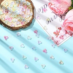 アクリルビーズキャップ100個  花  ミックスカラー  9x10x3mm  穴：1.5mm&nbsp;OACR-CJ0002-75