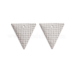 変色しにくい304ステンレススチールペンダント  三角形  ステンレス鋼色  13.5x13x0.5mm  穴：1.2mm&nbsp;STAS-D174-04P