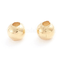 304ステンレススチールビーズ  中空ラウンド  18KGP本金メッキ  2x2mm  穴：0.8mm  約500個/袋&nbsp;STAS-G230-G04