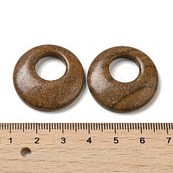 天然石ピクチャージャスパーペンダント  ドーナツ/円盤チャーム  27.5~28x4.5~5.5mm&nbsp;G-T122-76G