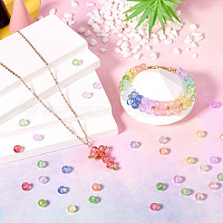 250個10色透明ガラスビーズ  ファセット（32ファセット）  ロンデル  ミックスカラー  8x6~6.5mm  穴：1.2~1.4mm&nbsp;GLAA-TA0002-86