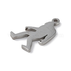 変色しない304ステンレススチールペンダント  レーザー切断  ゴリラ  ステンレス鋼色  14x8x1mm  穴：1mm&nbsp;STAS-P338-03P
