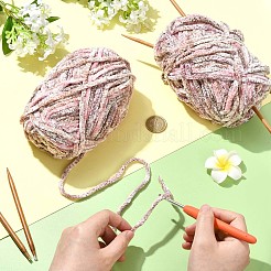 柔らかいかぎ針編みポリエステル糸  スカーフ用の太い編み糸  バッグ  クッション作り  ピンク  5mm&nbsp;YCOR-FZC0001-01I