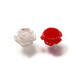 ルミナスオペーク樹脂カボション  花  ツートン  暗闇で光る  ミックスカラー  6x6x3mm&nbsp;CRES-R458-11