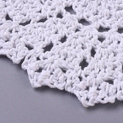 編まれたかぎ針編みのコースターテーブルマット  テーブルトッパーの家の装飾のため  花柄  ホワイト  125x2mm&nbsp;DIY-WH0157-16