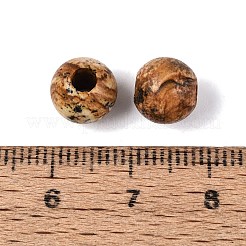 天然ピクチャージャスパービーズ  スムーズなラウンド  8~8.5x7~8mm  穴：3mm&nbsp;G-Q602-08A-09
