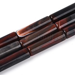 染め加工天然石瑪瑙ビーズ連売り  チューブ  暗赤色  29~31x8mm  穴：1mm  約13個/連  15.16~15.35''（38.5~39センチメートル）&nbsp;G-T144-30A-02