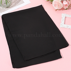 女性用シフォンショール  長方形  ブラック  1900x450x0.5mm&nbsp;AJEW-WH20077-042B