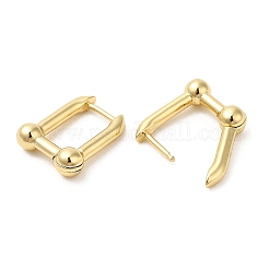 ラックメッキ真鍮長方形フープピアス  鉛フリー＆カドミウムフリー  18KGP本金メッキ  16x13x4mm&nbsp;EJEW-D064-01G