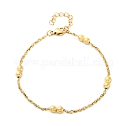 女性用304ステンレススチールロープチェーンブレスレット  二重丸  イオンプレーティング（ip）  ゴールドカラー  6-3/4インチ（17.2cm）&nbsp;BJEW-C094-06G