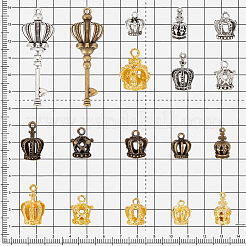 72pcs18スタイルチベットスタイルアロイペンダント  クラウンチャーム  ミックスカラー  14~59x9~19mm&nbsp;FIND-PH0061-87