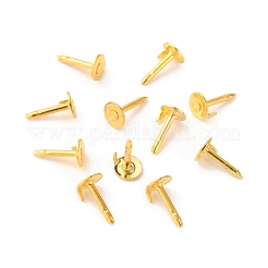 真鍮製の襟章は空白のピンを裏打ちします  タイタックピン  ブローチパーツ  ゴールドカラー  8x4.5mm&nbsp;KK-WH0054-29G