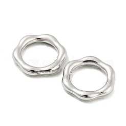変色しない304ステンレススチール製リンクリング  花  ステンレス鋼色  13.5x12.5x2mm  内径：8.5mm&nbsp;STAS-I202-01P