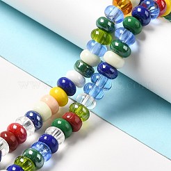 ガラスビーズ連売り  ロンデル  カラフル  9~10x4.5~5mm  穴：2.5~3mm  約68~71個/連  14.17~16.14インチ（36~41cm）&nbsp;LS-LAMP-G156-20A