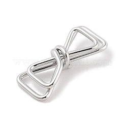 変色しない304ステンレススチールコネクタチャーム  蝶結び  ステンレス鋼色  7.5x18x4.5mm  穴：4x4mm&nbsp;STAS-G336-06A-P