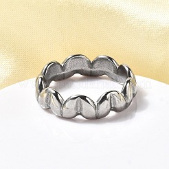 ハート 304 ステンレススチール 指輪  変色防止  ステンレス鋼色  6mm  usサイズ8 1/4(18.3mm)&nbsp;RJEW-C125-01P