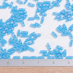 MIYUKIクォーターティラビーズ  日本製シードビーズ  2穴  （qtl149fr）マット透明カプリブルーab  5x1.2x1.9mm  穴：0.8mm  約4800個/100g&nbsp;SEED-J020-QTL149FR