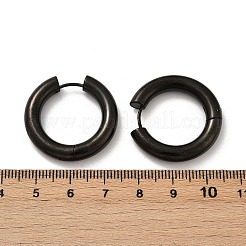 202ステンレススチール研磨フープピアス  316サージカルステンレスピン  イオンプレーティング（ip）  ブラック  28x5mm  ピン：1mm&nbsp;EJEW-M106-02EB-06