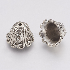 チベットスタイルの合金ビーズコーン  花弁のない  カドミウムフリー＆鉛フリー  アンティークシルバー  15x11mm  穴：1.5mm  約210個/1000g&nbsp;TIBE-T011-175AS-LF