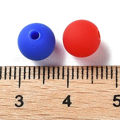 ゴム引きスタイル模造シリコンアクリルビーズ  ラウンド  ミックスカラー  8x7.5mm  穴：1.6mm  約1923個/500g&nbsp;MACR-D029-01D