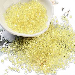 蓄光ガラスシードビーズ  暗闇で光る  ピーナッツ  きいろ  2.5x4x2mm  穴：0.8mm  約11250個/ポンド&nbsp;SEED-A033-07D
