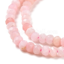 天然石ピンクオパールビーズ連売り  多面カット  ロンデル  3x2mm  穴：0.5mm  約175個/連  15.16インチ（38.5cm）&nbsp;LS-G-E194-07