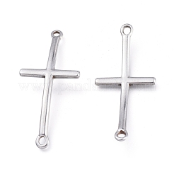 変色しにくい304ステンレススチールリンクコネクター  クロス  ステンレス鋼色  49x22x3.5mm  穴：2.6x2.1mm&nbsp;STAS-K207-68P