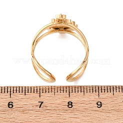 女性用エナメルカフリング付き304ステンレススチール  ゴールドカラー  クリスマスツリー  16x11mm  調整可能&nbsp;LS-RJEW-Z116-01G-02