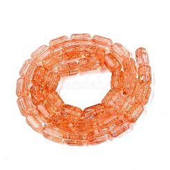 クラックル透明ガラスビーズ連売り  コラム  多面カット  サンゴ  9~9.5x5.5~6mm  穴：1~1.2mm  約37~38個/連  13.39~13.78インチ（34~35cm）&nbsp;GLAA-N068-05A-09