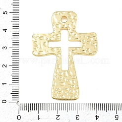 質感のある真鍮製コネクターチャーム  クロスリンク  ゴールドカラー  50x35x1.5mm  穴：2.5mm&nbsp;KK-CBA95AE-02C-G