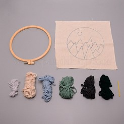 DIYパンチ針キット  針糸通しと刺繡フレームの風景模様  DIYクラフトステッチ用  279x265x0.8mm&nbsp;DIY-WH0319-15