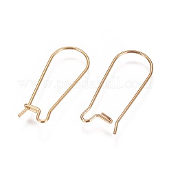 イオンプレーティング（IP）304ステンレススチールフープピアス金具腎臓耳ワイヤー  ゴールドカラー  25x10x0.7mm  21ゲージ&nbsp;STAS-L216-22B-G