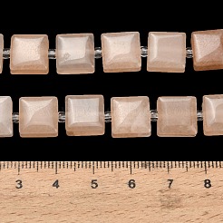 天然石ピンクアベンチュリンビーズ連売り  正方形  シードビーズで  10.5x10.5x5.5mm  穴：0.8mm  約32~33個/連  15.35~15.75''（39~40センチメートル）&nbsp;GG-F802-B11-01