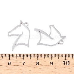 変色しない201ステンレススチールペンダント  馬  ステンレス鋼色  22x17x1.5mm  穴：1.8mm&nbsp;X-STAS-T063-167P