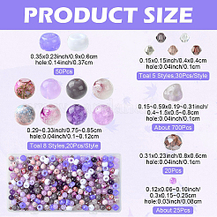DIYジュエリー作成キット  アクリル、ガラス、プラスチック、宝石ビーズを含む  ミックスカラー  3~9x1.5~8mm  穴：0.8~3.8mm&nbsp;DIY-YW0017-65