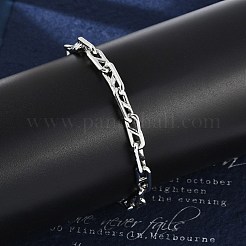 304ステンレススチール製オーバルリンクチェーンブレスレット女性用男性用  ステンレス鋼色  8-1/8インチ（20.5cm）&nbsp;BJEW-F488-49A-P