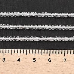 天然石クオーツクリスタルビーズ連売り  多面カット  ロッククリスタルロンデルビーズ  3x2mm  穴：0.5mm  約189~191個/連  15.35''（39センチメートル）&nbsp;G-K376-B02-01