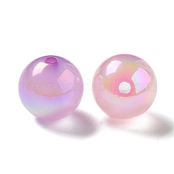UVメッキ虹色アクリルビーズ  ABカラー  ラウンド  ミックスカラー  14x13.5mm  穴：2mm&nbsp;MACR-D032-04
