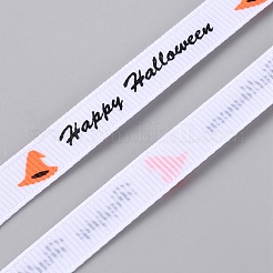 ハロウィーンのポリエステルリボン  マスクと衣装のアクセサリー  言葉  3/8インチ（10mm）  約5.00ヤード（4.57m）/ロール&nbsp;OCOR-WH0120-29D