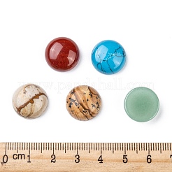 天然石カボション  半円/ドーム  混合石  15x5~7mm&nbsp;G-H1596-FR-15mm-M