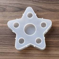 シリコンモールド  エポキシ樹脂工芸品作り  穴あきキャンドルホルダー  ホワイト  スター  160x160mm  内径：20~40mm&nbsp;LS-SIMO-S002-05A
