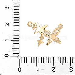 真鍮製マイクロパヴェキュービックジルコニアペンダント  ニッケルフリー  蝶  18KGP本金メッキ  16x20.5x4mm  穴：1.2mm&nbsp;KK-S531-11G-B