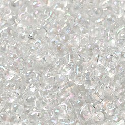 ガラスシードビーズ  ピーナッツ  透明  5.5~6x3~3.5x3mm  穴：1~1.2mm  約444個/50g&nbsp;X-SEED-K009-04A-14