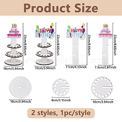 2個 2スタイル 木製 3段 カップケーキスタンド  誕生日パーティーの装飾用品のための丸いデザートタワートレイ  ミックスカラー  100x100~110x220mm  1個/スタイル&nbsp;DIY-DC0003-99
