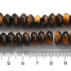 天然石タイガーアイビーズ連売り  ソーサービーズ  10x5mm  穴：0.7mm  約40個/連  8.19''~8.54''（20.8~21.7センチメートル）&nbsp;G-P559-A02-02