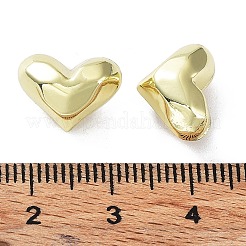ラックメッキ合金チャーム  ハート  ゴールドカラー  10x13x7.5mm  穴：1.6mm&nbsp;PALLOY-Q458-03G