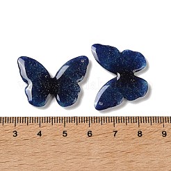Trsnaprent エポキシ樹脂ペンダント  蝶のチャーム  グリッターパウダー付き  ダークブルー  22x29.5x3mm  穴：1.2mm&nbsp;RE-CBA2911-01F