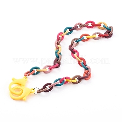 個性的ラバースタイルのアクリルアズキチェーンネックレス  眼鏡チェーン  ハンドバッグチェーン  プラスチック製のカニカン付き  ミックスカラー  19.8インチ（50.3cm）&nbsp;NJEW-JN03464
